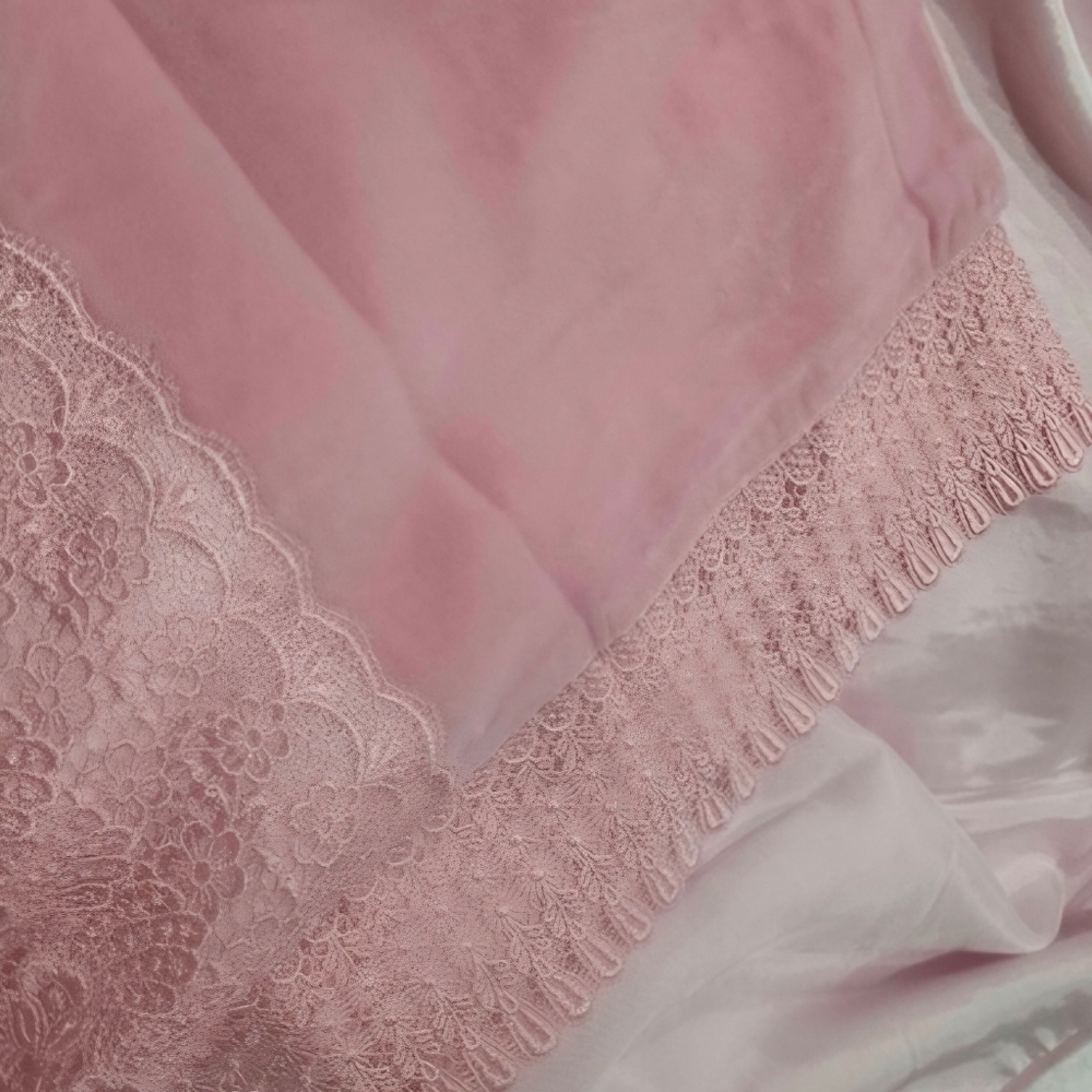 Pink Lace Long Shawl From Japan